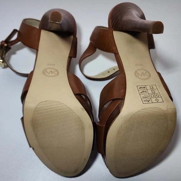 Vintage Michael Kors Brown Leather High Heel Sandals - Picture 4 of 5